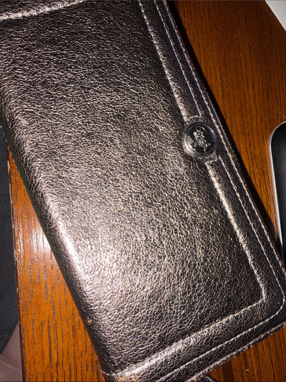 Coach silver metallic wallet